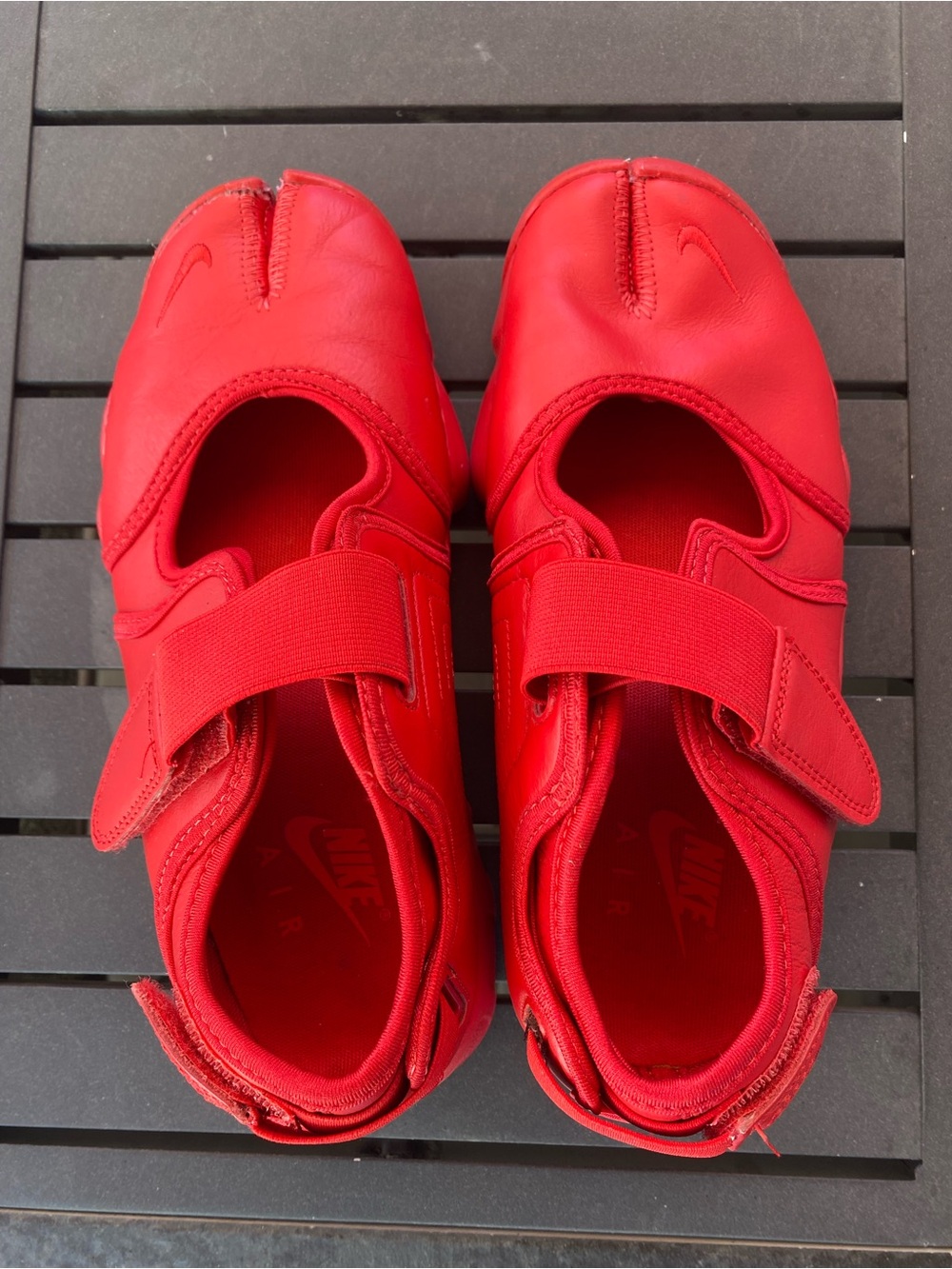 Nike Air Rift Leather in Fire Red Tabi split toe